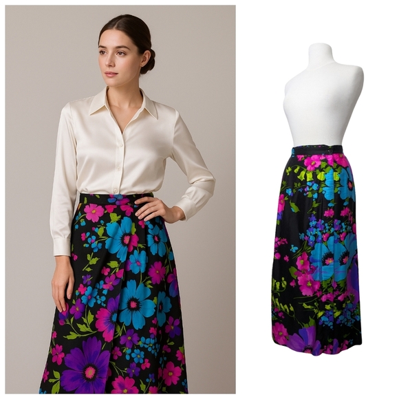 Leslie Fay Vibrant Maxi Wrap A-Line Skirt Size XXS/XS* - Picture 1 of 10